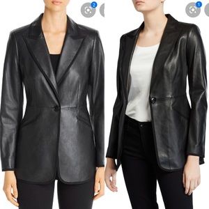 Elie Tahari Madison Leather Blazer